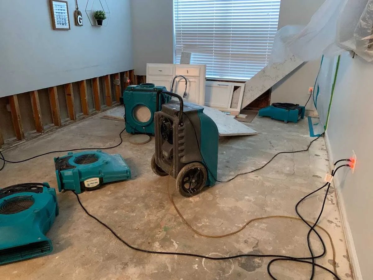 Dehumidifier in flood-cut room for Water Extraction & Removal in Quartz Hill